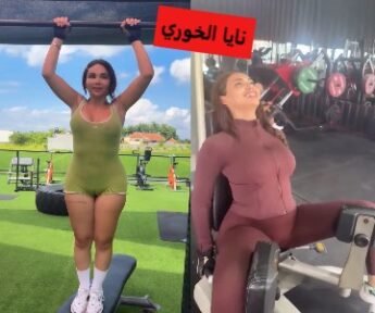 نايا خوري تستعرض جسمها السكسي قدام المدرب في التمرين وبتغريه ينيكها